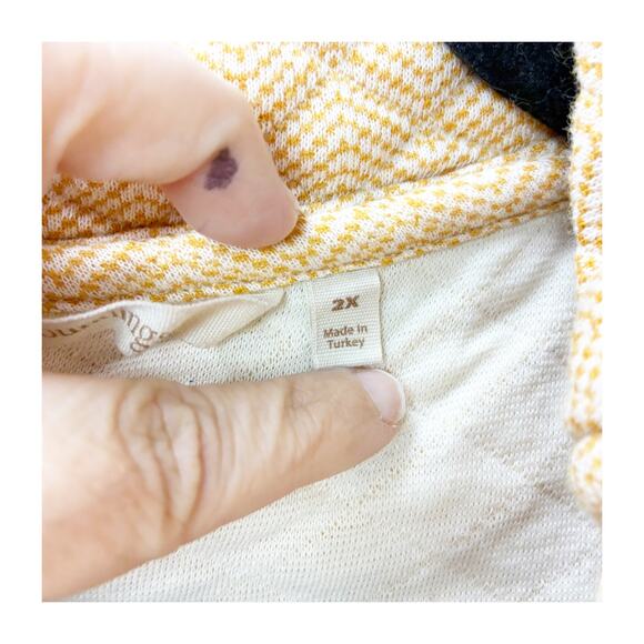 Soft Surroundings Plus Quilted Tunic Pullover Sweater 2X Women Beige Textured - Picture 6 of 10